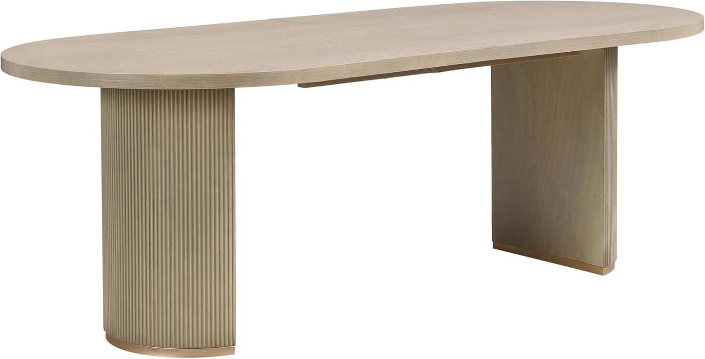 Christopher Knight Home Lancas Modern Minimalist Wooden Indoor Dining Table, Oval Top Dining Table Set for 6, Pedestal Dining Room/Kitchen Table, Ideal for Restaurant/Family Gatherings, Light Ash