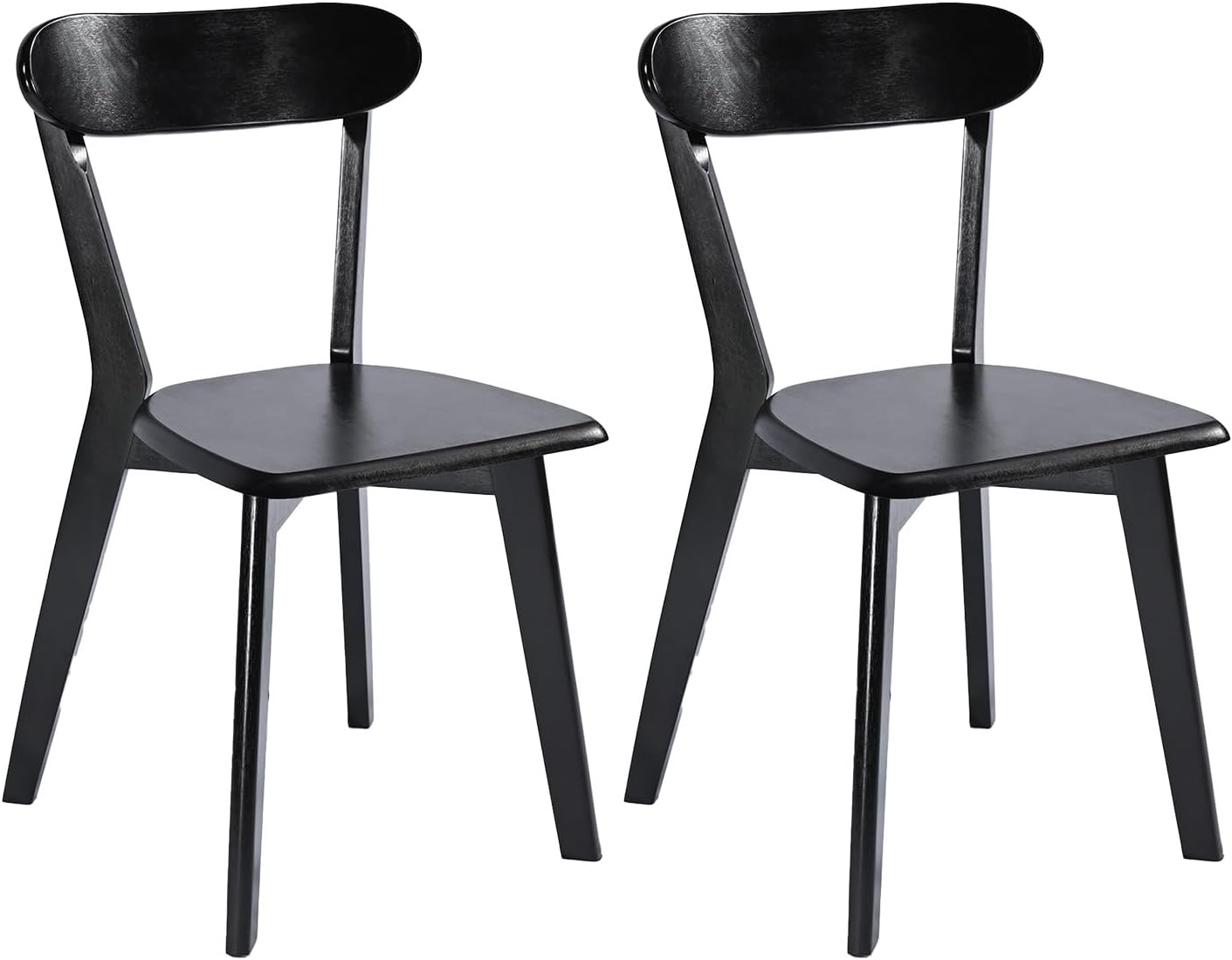 DELAVIN Soild Wood Dining Chairs Set of 6, Mid Century Oak Wood Kitchen Chairs, Vintage Dining Room Chairs Set Suitable for Kitchen, Walnut