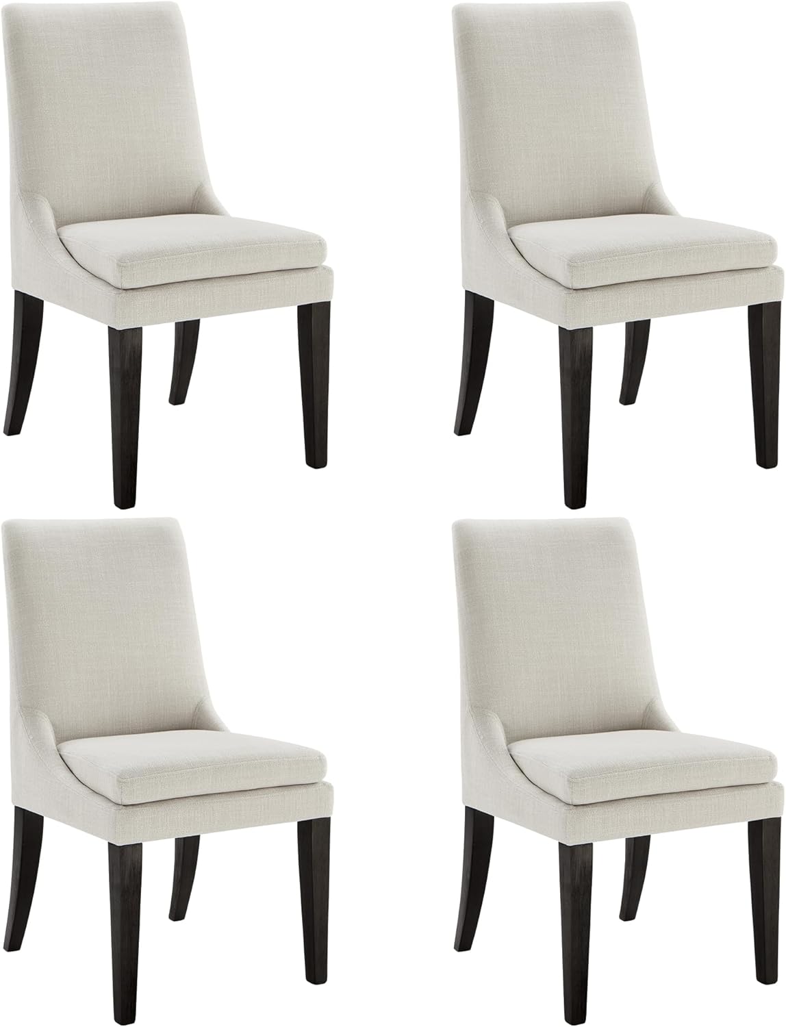 Upholstered Dining Chairs Modern Sidechair Performance Fabric High Back Armlesschair for Diningroom Kitchen,Dark Grey,Set of 4(2 Box)