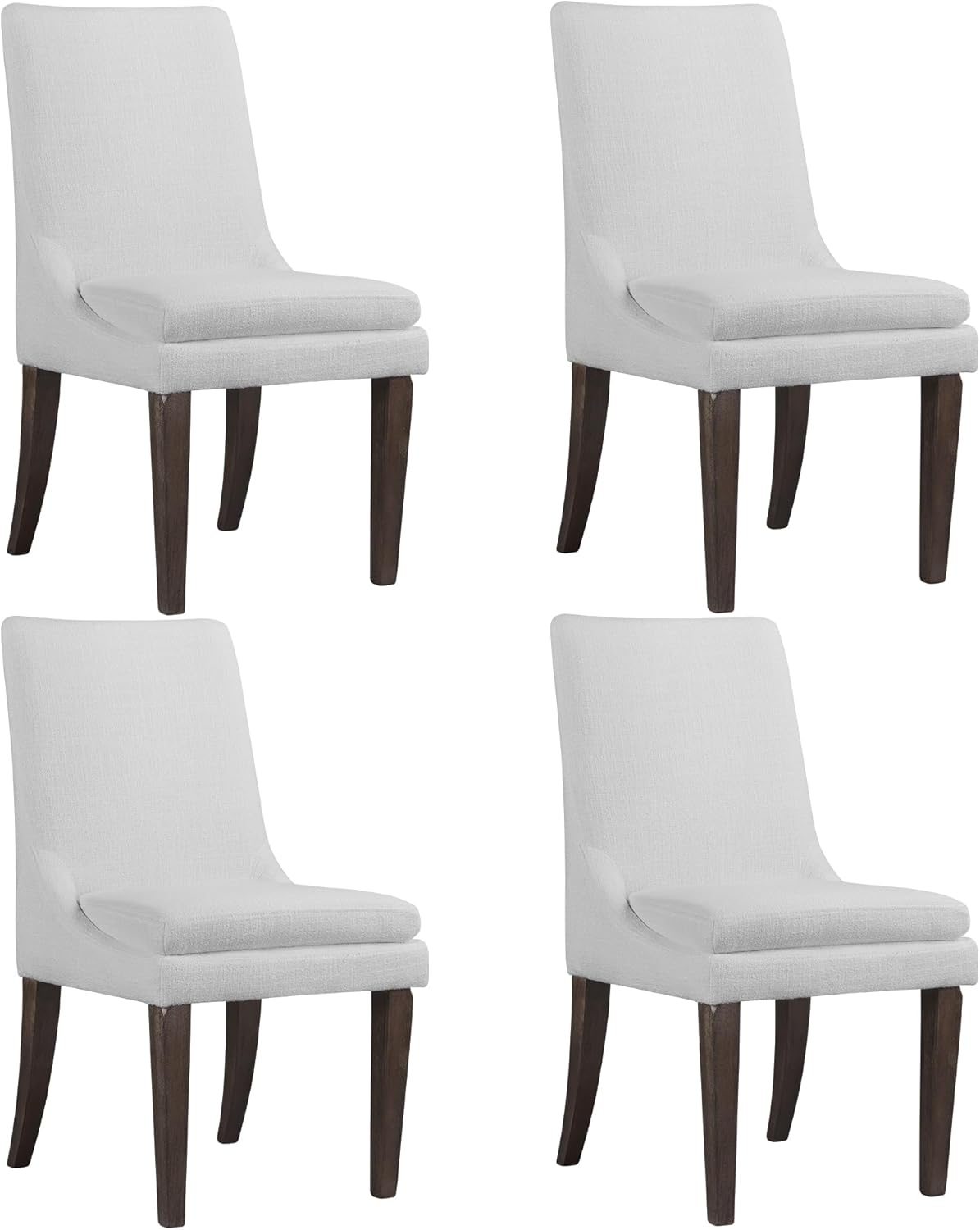 Upholstered Dining Chairs Modern Sidechair Performance Fabric High Back Armlesschair for Diningroom Kitchen,Dark Grey,Set of 4(2 Box)