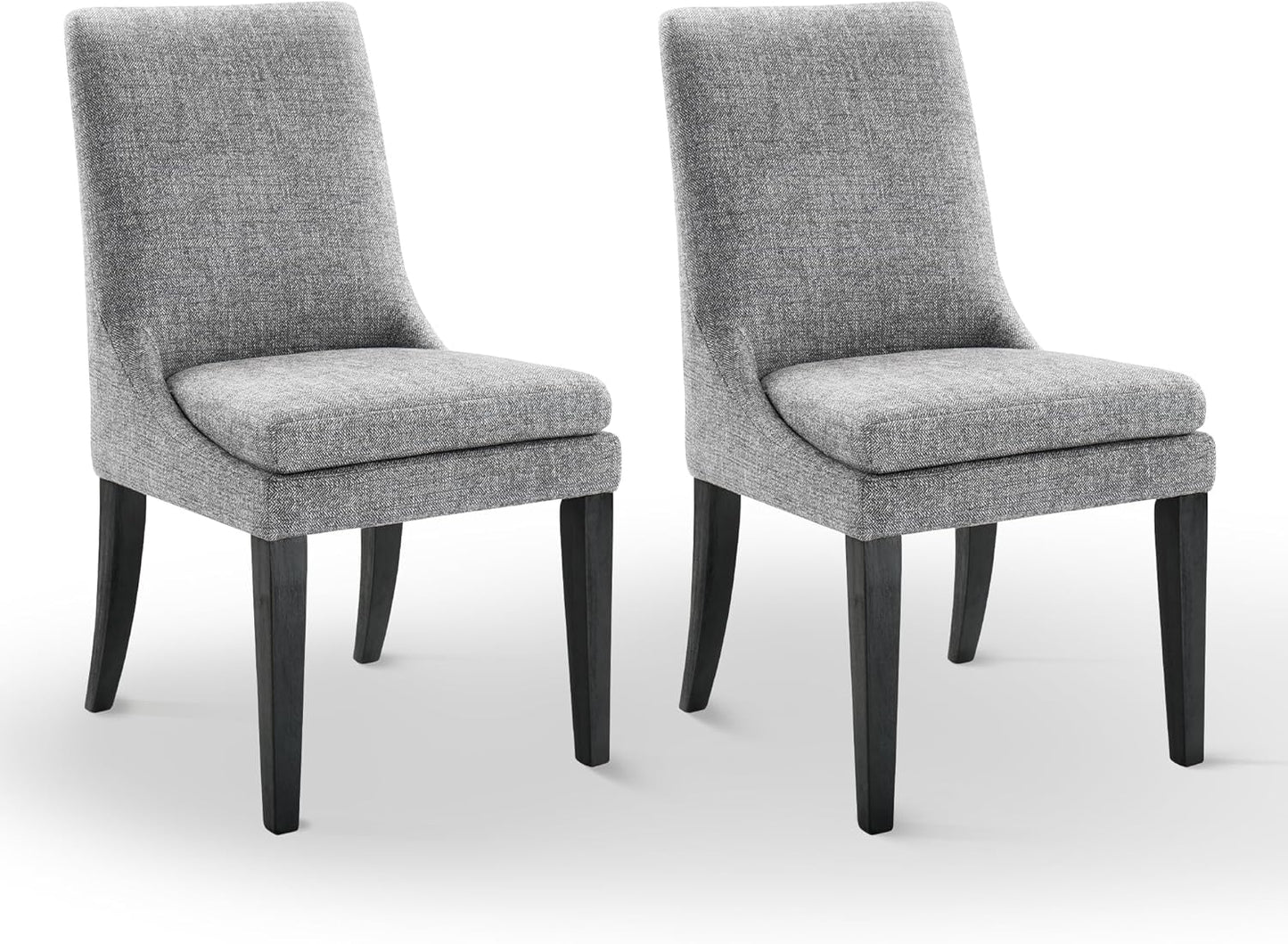 Upholstered Dining Chairs Modern Sidechair Performance Fabric High Back Armlesschair for Diningroom Kitchen,Dark Grey,Set of 4(2 Box)