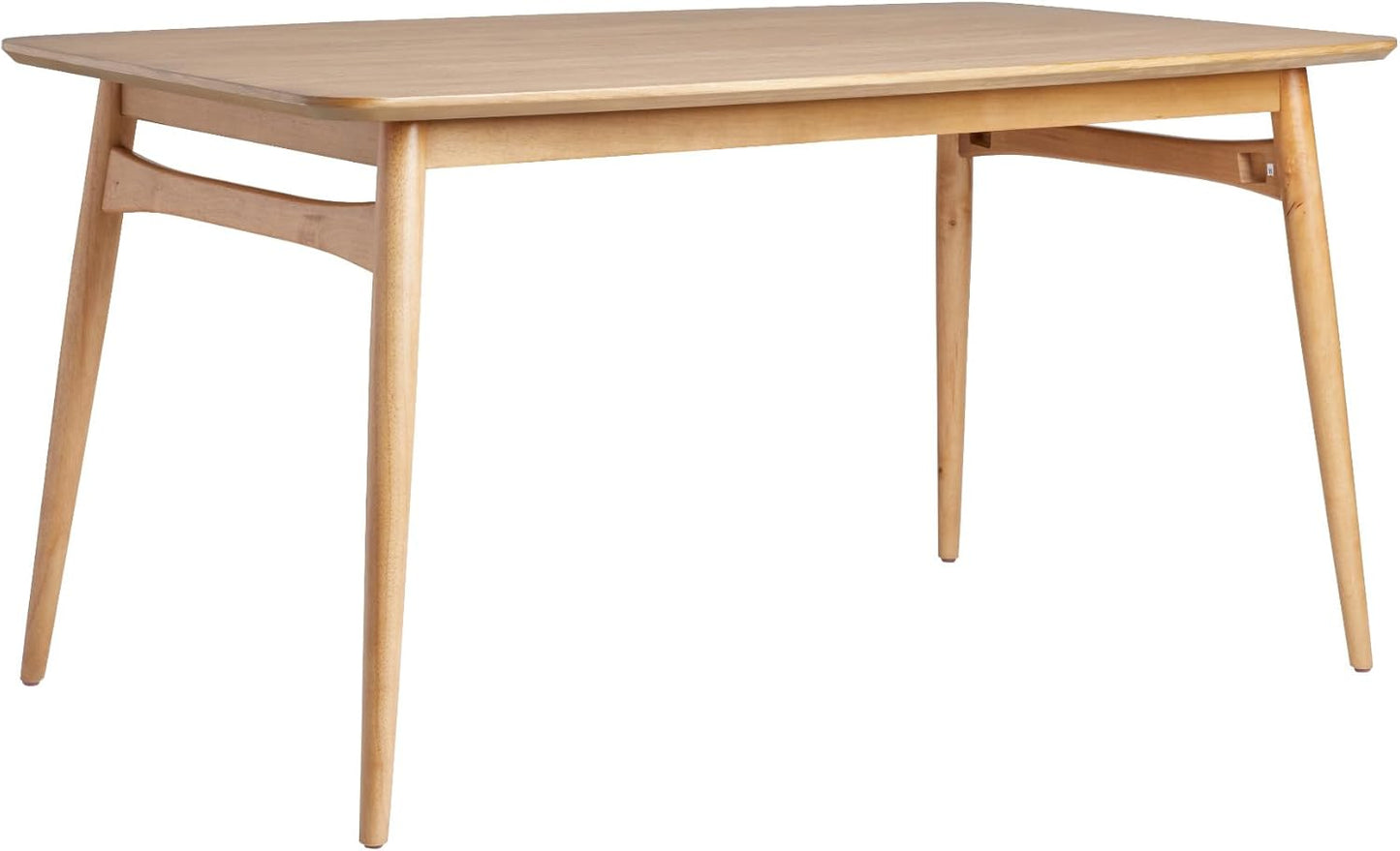 Walker Edison Mid-Century Modern Solid Wood Tapered-Leg Dining Table, 59 Inch, Walnut