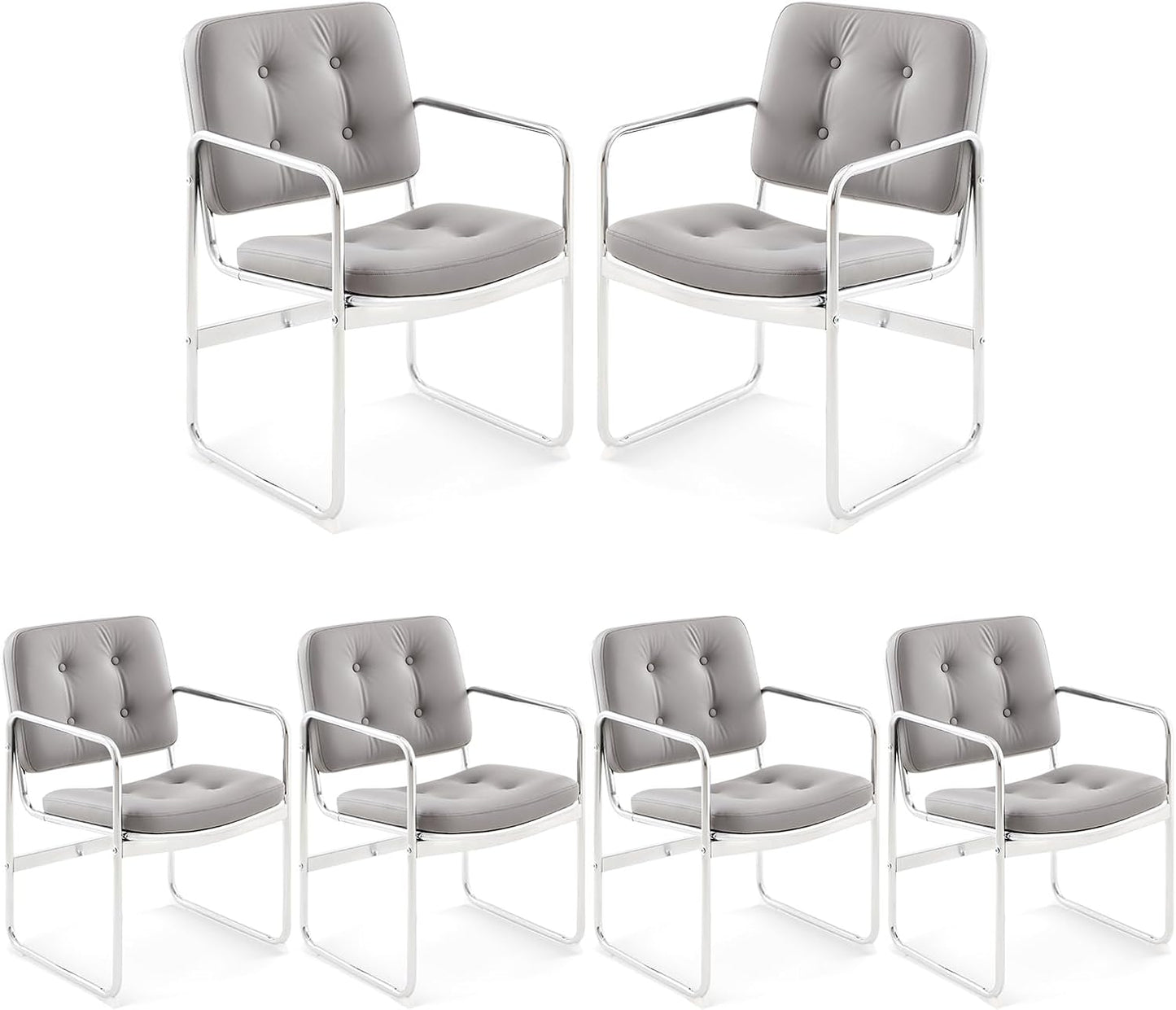 COLAMY Upholstered Dining Chairs Set of 6, Mid Century Modern Kitchen Chairs with Back, Farmhouse Fabric Side Dining Room Chairs with Wood Legs for Dining Room Restaurant, Beige