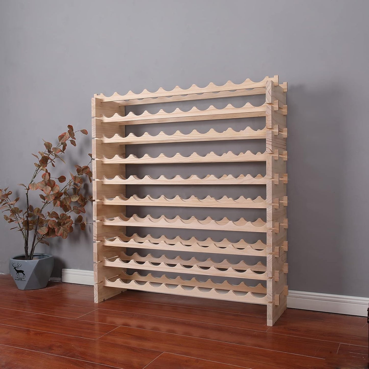 Wine Rack Cabinet Freestanding for Floor Wooden Stackable Storage Modular countertop Wood Wine Holder (100bottle)