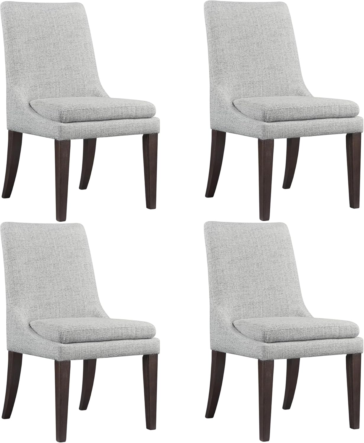 Upholstered Dining Chairs Modern Sidechair Performance Fabric High Back Armlesschair for Diningroom Kitchen,Dark Grey,Set of 4(2 Box)