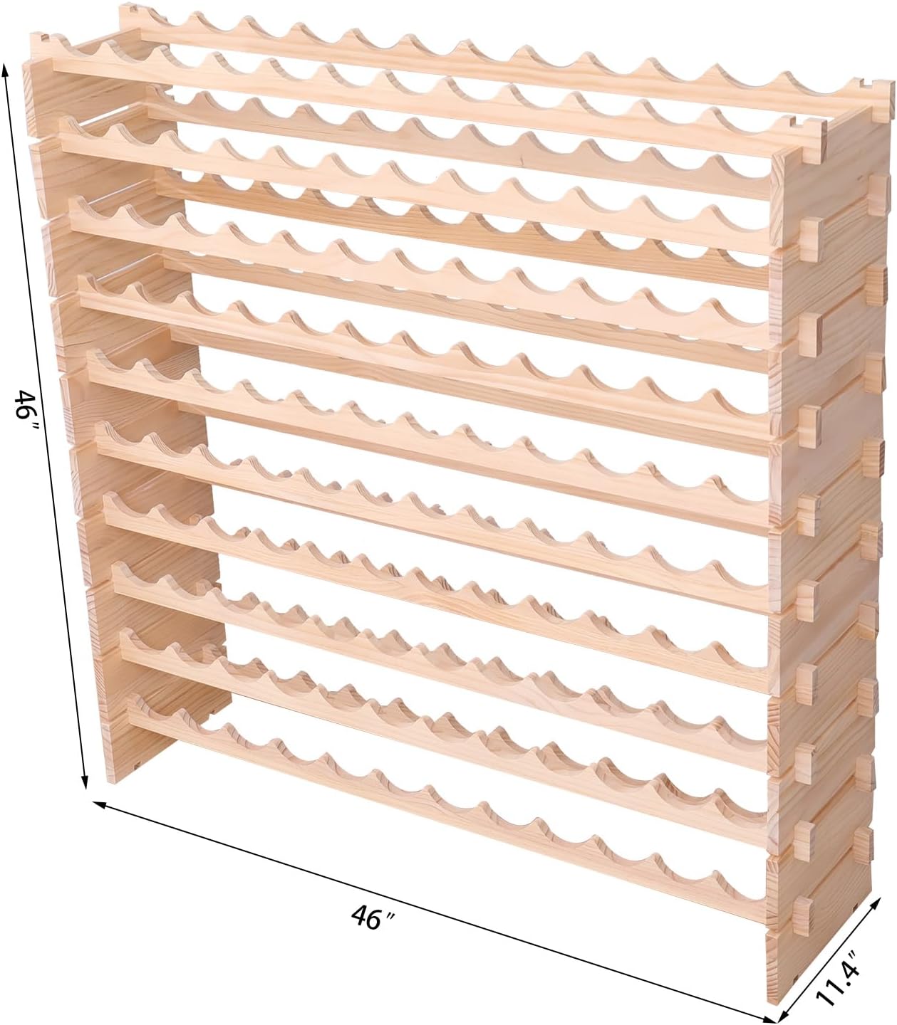 Wood Stackable Storage Modular Wine Rack Cabinet 120 Bottle freestanding Floor Wine Bottle Holder Display Shelves