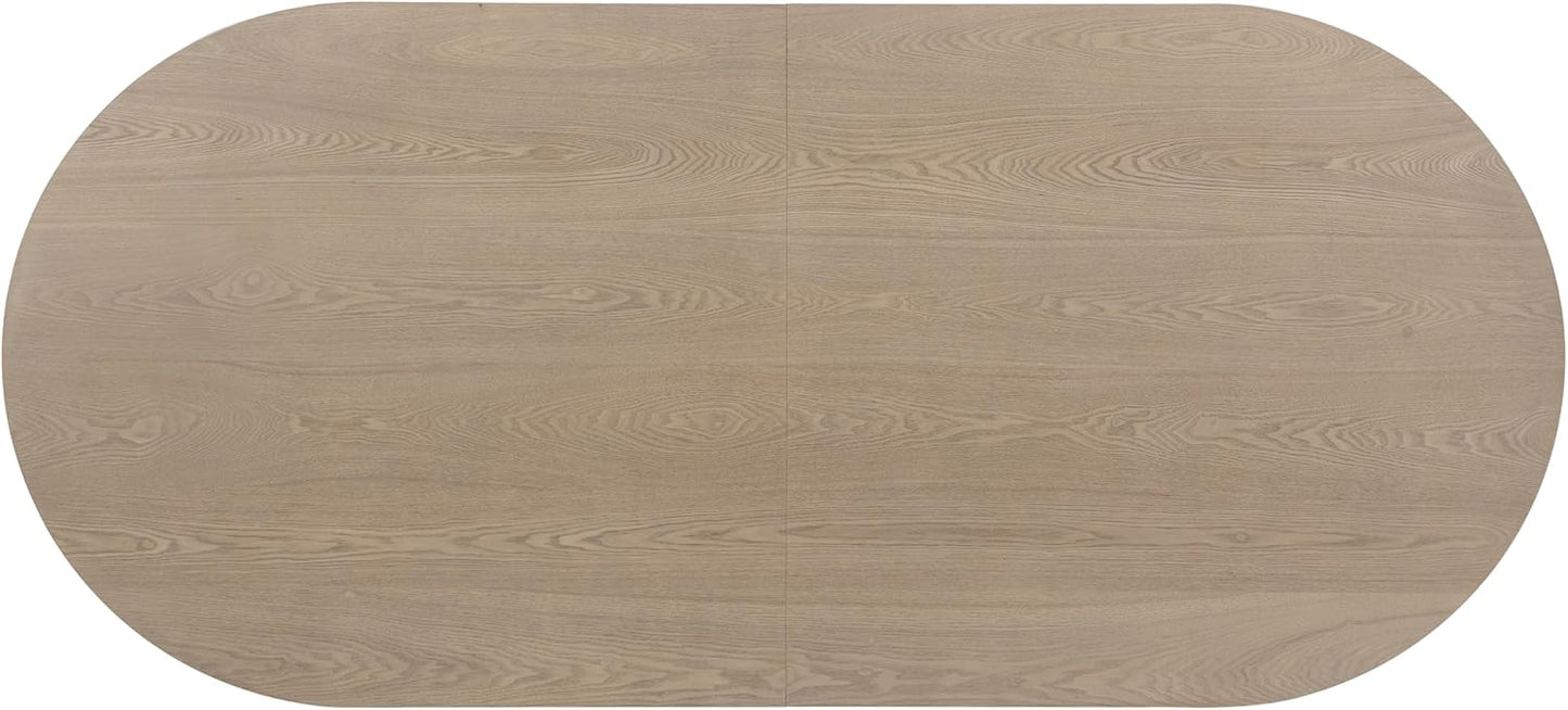 Christopher Knight Home Lancas Modern Minimalist Wooden Indoor Dining Table, Oval Top Dining Table Set for 6, Pedestal Dining Room/Kitchen Table, Ideal for Restaurant/Family Gatherings, Light Ash