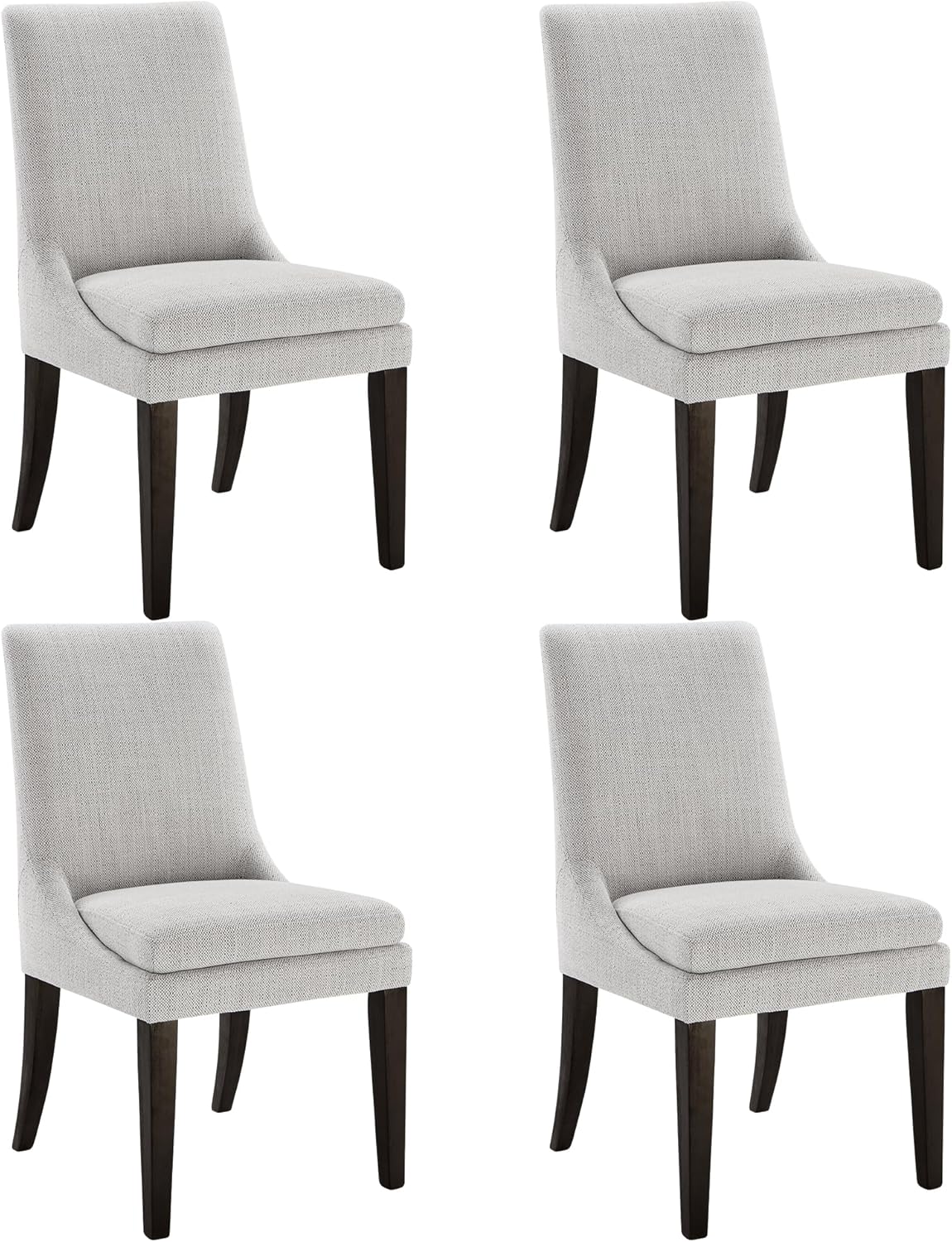 Upholstered Dining Chairs Modern Sidechair Performance Fabric High Back Armlesschair for Diningroom Kitchen,Dark Grey,Set of 4(2 Box)