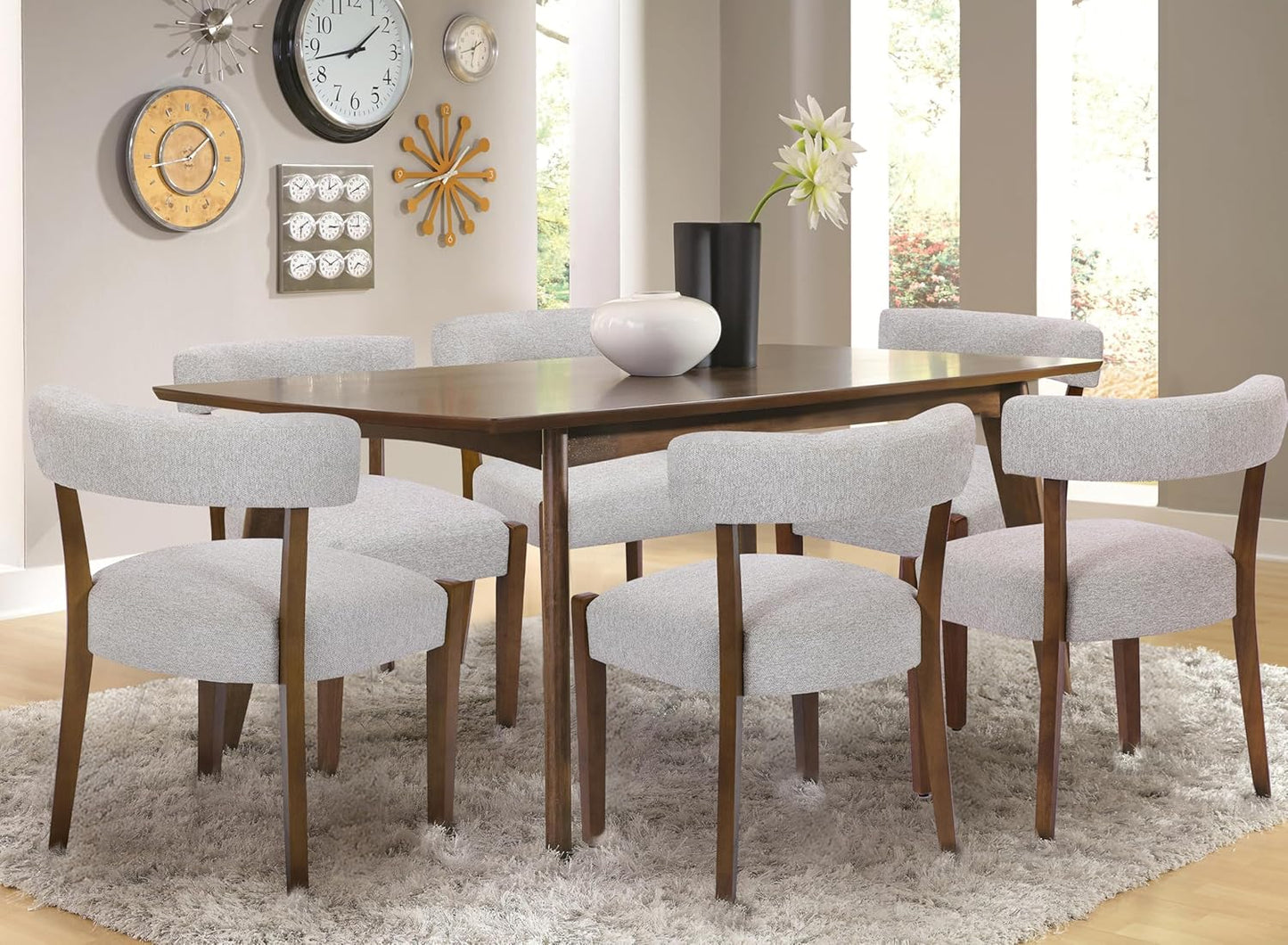 Faux Leather Dining Chairs Set of 4 Upholstered Kitchen & Dining Room Wooden Chairs Mid Century Modern Dining Chairs Low Back, Beige